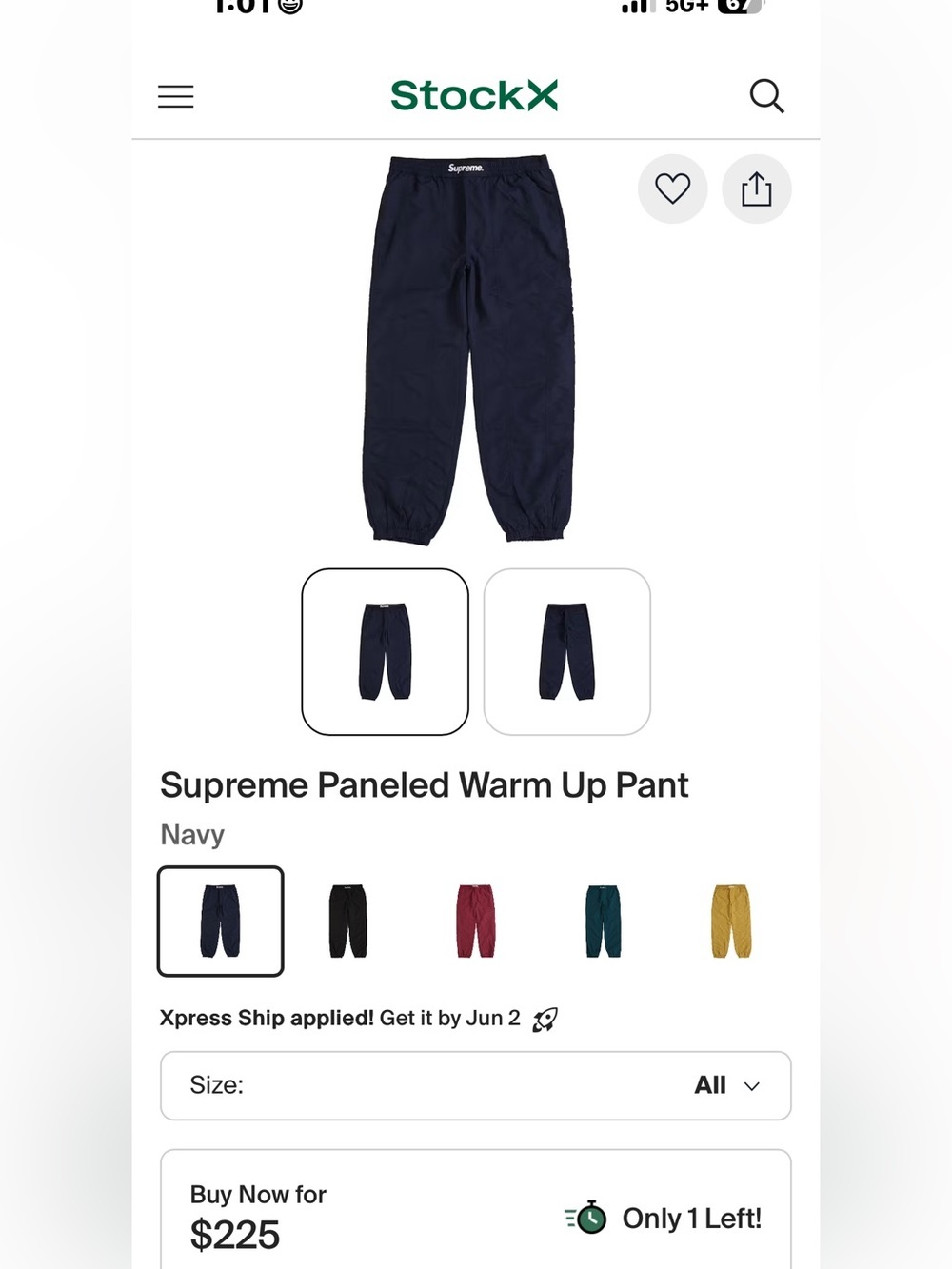 Supreme Paneled Warm Up Pants Black Nylon Jogger Track Pants Medium